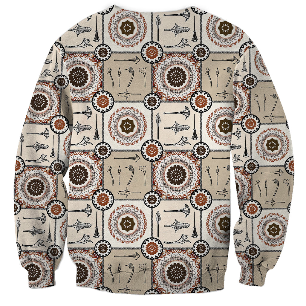 Tukenny Pattern Fijian War Clubs Sweatshirt LT03 - Polynesian Pride