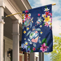 Hawaiian Turtles and Tropical Plants Garden Flag Blue Watercolor LT03 House Flag Blue - Polynesian Pride