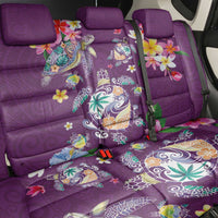 Hawaiian Turtles and Tropical Plants Back Car Seat Cover Purple Watercolor