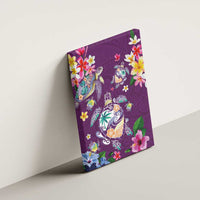Hawaiian Turtles and Tropical Plants Canvas Wall Art Purple Watercolor LT03 - Polynesian Pride