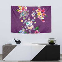 Hawaiian Turtles and Tropical Plants Tapestry Purple Watercolor LT03 - Polynesian Pride