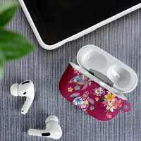 Hawaiian Turtles and Tropical Plants AirPods Case Pink Watercolor