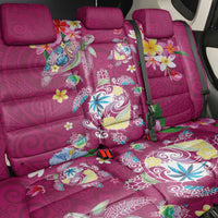 Hawaiian Turtles and Tropical Plants Back Car Seat Cover Pink Watercolor LT03 - Polynesian Pride