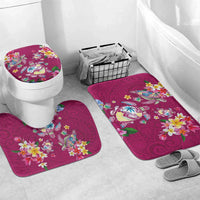 Hawaiian Turtles and Tropical Plants Bathroom Set Pink Watercolor