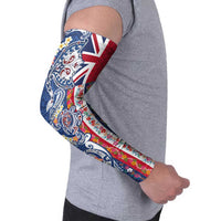 Hawaiian Manta Ray and Turtle Tribal Tattoo Arm Sleeves With Hawaii Flag and Flowers LT03 - Polynesian Pride