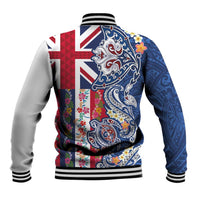 Hawaiian Manta Ray and Turtle Tribal Tattoo Baseball Jacket With Hawaii Flag and Flowers