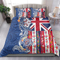 Hawaiian Manta Ray and Turtle Tribal Tattoo Bedding Set With Hawaii Flag and Flowers