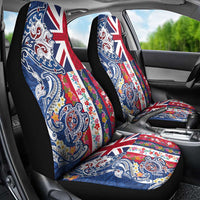 Hawaiian Manta Ray and Turtle Tribal Tattoo Car Seat Cover With Hawaii Flag and Flowers LT03 - Polynesian Pride