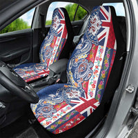Hawaiian Manta Ray and Turtle Tribal Tattoo Car Seat Cover With Hawaii Flag and Flowers LT03 - Polynesian Pride