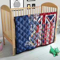 Hawaiian Manta Ray and Turtle Tribal Tattoo Quilt With Hawaii Flag and Flowers LT03 - Polynesian Pride