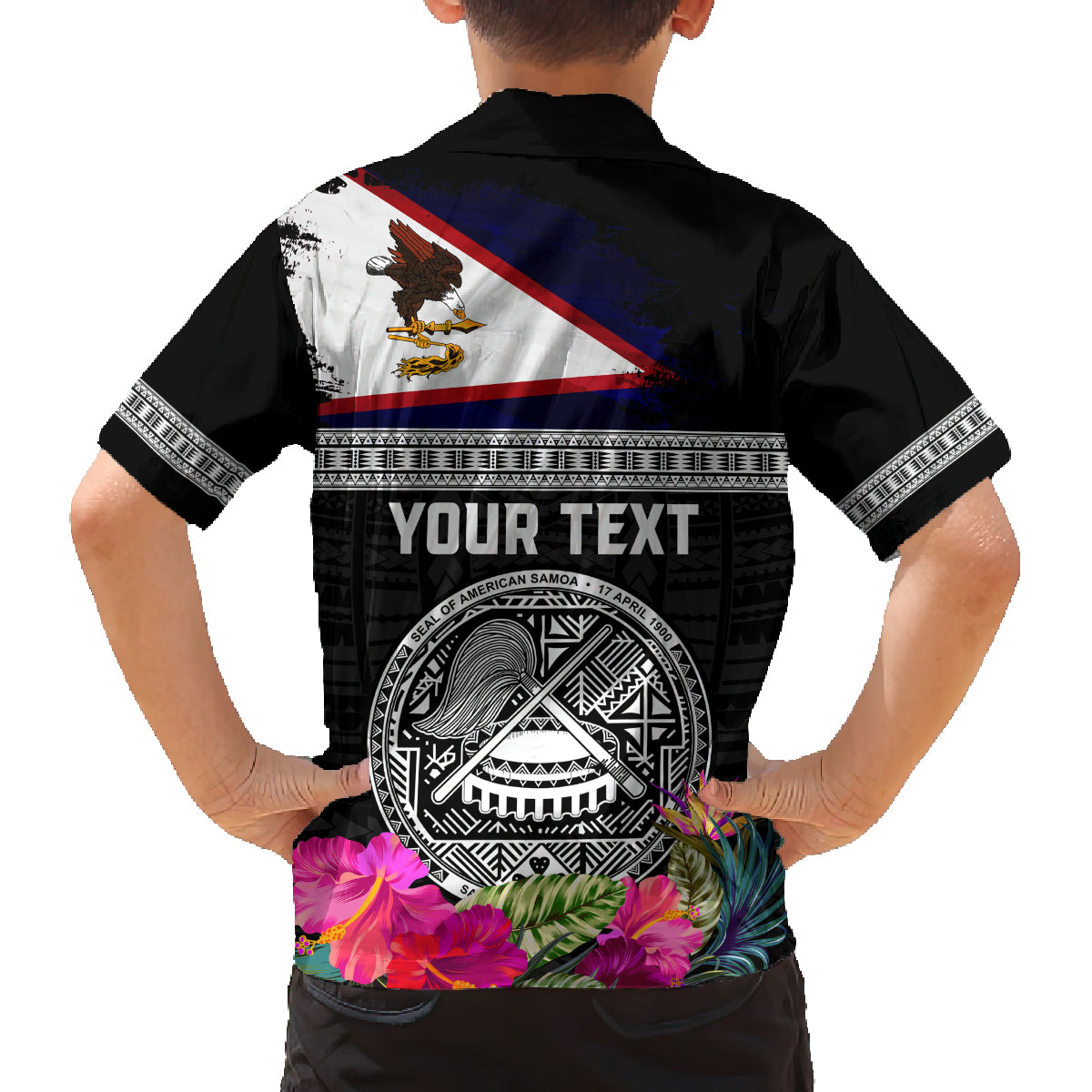 Personalized American Samoa Flag Day Family Matching Tank Maxi Dress and Hawaiian Shirt Tanoa and Fue mix Hibiscus Flower Polynesian Pattern