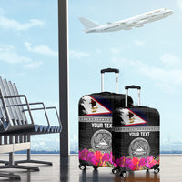 Personalized American Samoa Flag Day Luggage Cover Tanoa and Fue mix Hibiscus Flower Polynesian Pattern