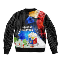 Philippines Independence Day Bomber Jacket Philippines Eagle and Sampaguita Jasmine Yakan Tribal