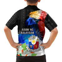 Philippines Independence Day Family Matching Long Sleeve Bodycon Dress and Hawaiian Shirt Philippines Eagle and Sampaguita Jasmine Yakan Tribal LT03 - Polynesian Pride