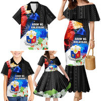 Philippines Independence Day Family Matching Mermaid Dress and Hawaiian Shirt Philippines Eagle and Sampaguita Jasmine Yakan Tribal LT03 - Polynesian Pride