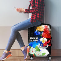 Philippines Independence Day Luggage Cover Philippines Eagle and Sampaguita Jasmine Yakan Tribal LT03 - Polynesian Pride