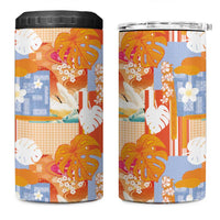 Hawaiian and Japanese Culture Together 4 in 1 Can Cooler Tumbler Palaka Japanese Art and Tropical Motif Tribal Patchwork LT03 One Size: 16 oz Multicolor - Polynesian Pride
