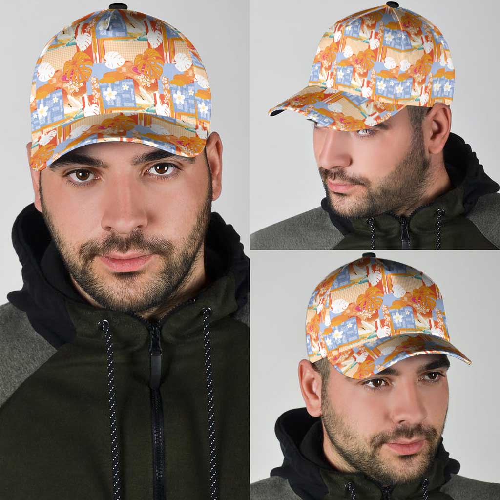 Hawaiian and Japanese Culture Together Classic Cap Palaka Japanese Art and Tropical Motif Tribal Patchwork LT03 - Polynesian Pride
