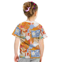 Hawaiian and Japanese Culture Together Kid T Shirt Palaka Japanese Art and Tropical Motif Tribal Patchwork