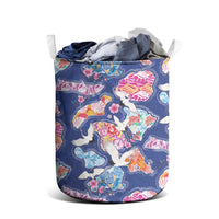 Hawaiian and Japanese Culture Together Laundry Basket Hawaiian Archipelago Shape Sea Animals LT03 - Polynesian Pride