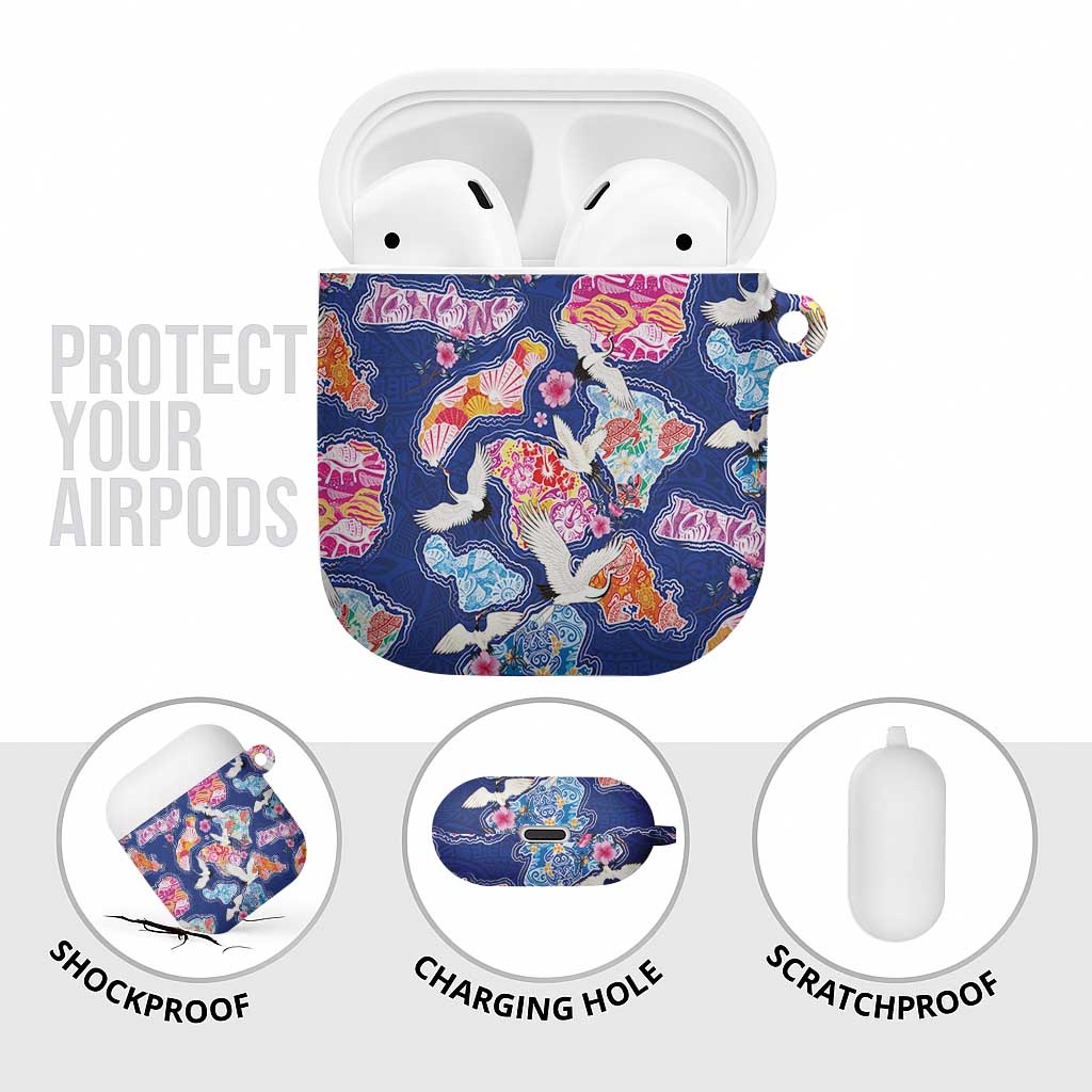 Hawaiian and Japanese Culture Together AirPods Case Hawaiian Archipelago Shape Sea Animals LT03 - Polynesian Pride