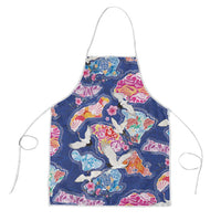 Hawaiian and Japanese Culture Together Apron Hawaiian Archipelago Shape Sea Animals