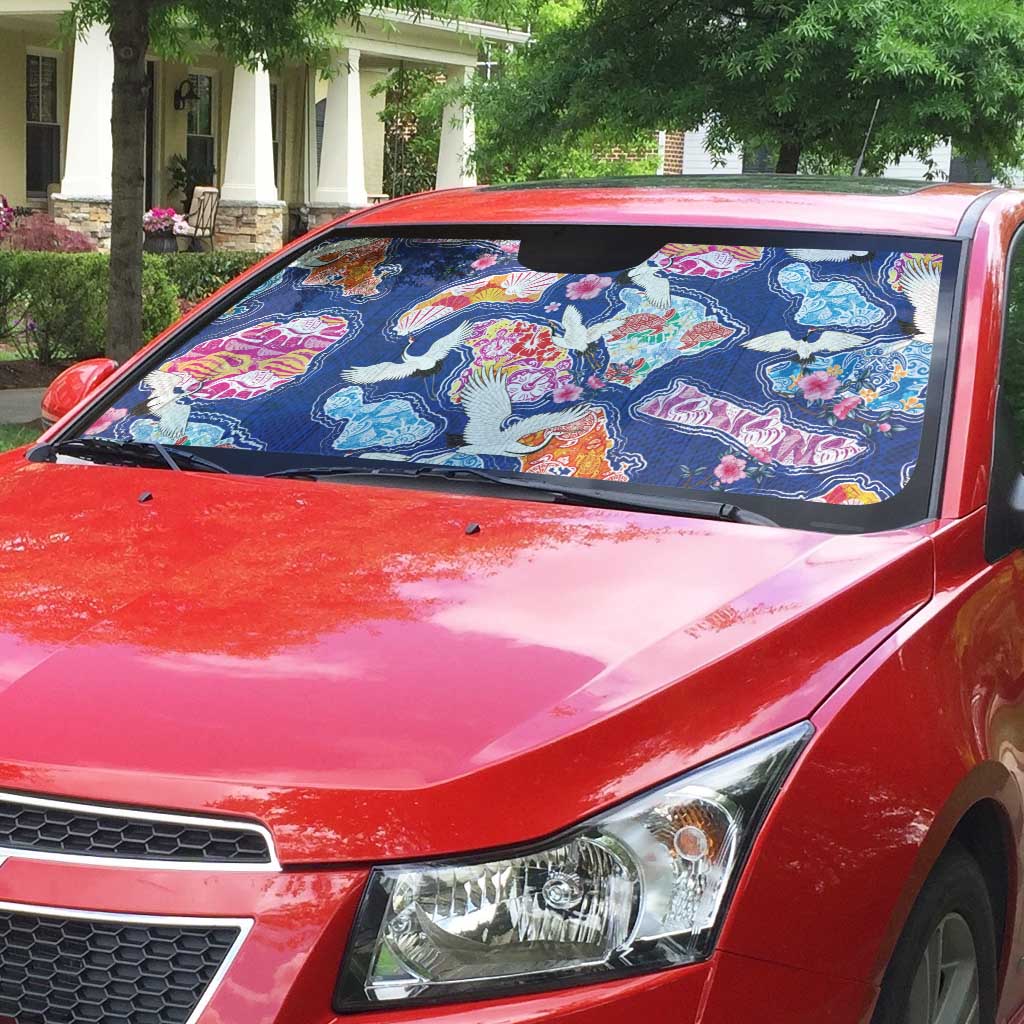 Hawaiian and Japanese Culture Together Auto Sun Shade Hawaiian Archipelago Shape Sea Animals LT03 - Polynesian Pride