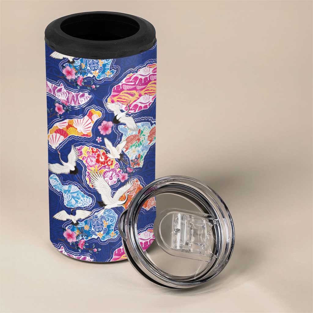 Hawaiian and Japanese Culture Together 4 in 1 Can Cooler Tumbler Hawaiian Archipelago Shape Sea Animals LT03 - Polynesian Pride