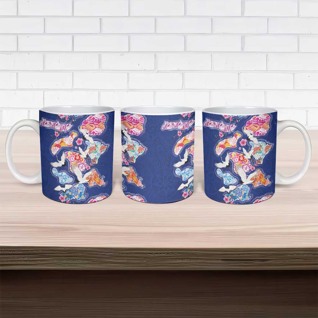 Hawaiian and Japanese Culture Together Ceramic Mug Hawaiian Archipelago Shape Sea Animals LT03 - Polynesian Pride