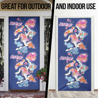 Hawaiian and Japanese Culture Together Door Cover Hawaiian Archipelago Shape Sea Animals LT03 - Polynesian Pride