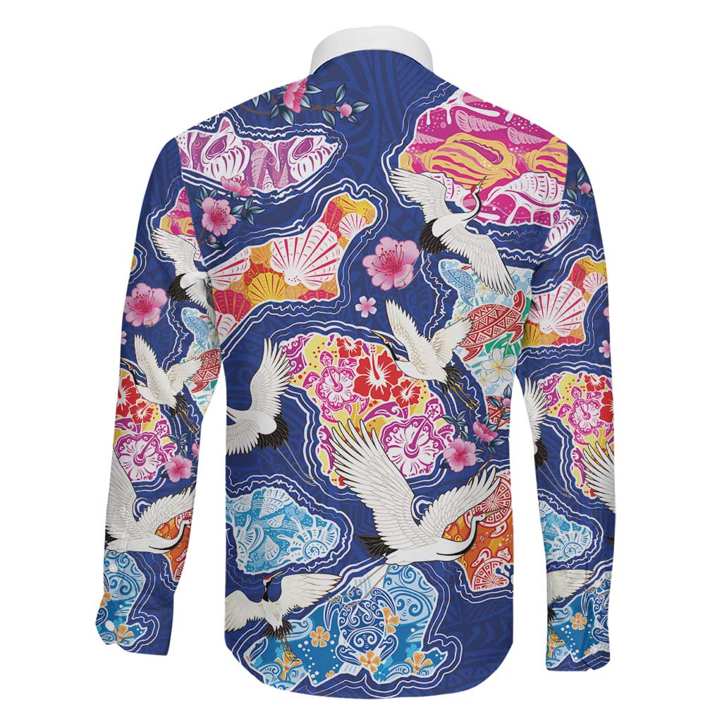Hawaiian and Japanese Culture Together Family Matching Short Sleeve Bodycon Dress and Hawaiian Shirt Hawaiian Archipelago Shape Sea Animals LT03 - Polynesian Pride