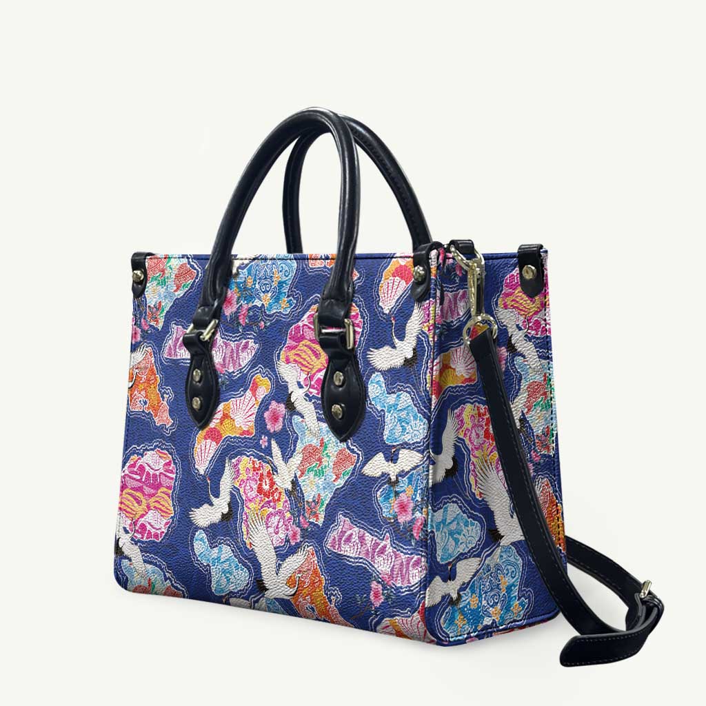 Hawaiian and Japanese Culture Together Leather Bag Hawaiian Archipelago Shape Sea Animals LT03 Multicolor - Polynesian Pride