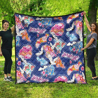 Hawaiian and Japanese Culture Together Quilt Hawaiian Archipelago Shape Sea Animals LT03 - Polynesian Pride