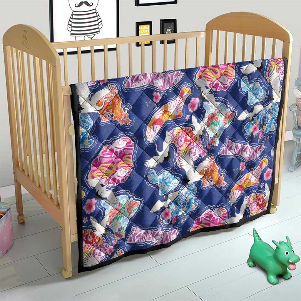 Hawaiian and Japanese Culture Together Quilt Hawaiian Archipelago Shape Sea Animals LT03 - Polynesian Pride