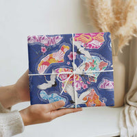 Hawaiian and Japanese Culture Together Wrapping Paper Hawaiian Archipelago Shape Sea Animals LT03 - Polynesian Pride