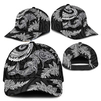 New Zealand Sea Animals with Maori Tribal Tattoo Classic Cap Shark Manta Ray with Silver Fern Black