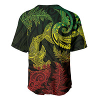 New Zealand Sea Animals with Maori Tribal Tattoo Baseball Jersey Shark Manta Ray with Silver Fern Reggae