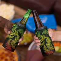 New Zealand Sea Animals with Maori Tribal Tattoo 4 in 1 Can Cooler Tumbler Shark Manta Ray with Silver Fern Reggae LT03 - Polynesian Pride