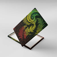 New Zealand Sea Animals with Maori Tribal Tattoo Canvas Wall Art Shark Manta Ray with Silver Fern Reggae