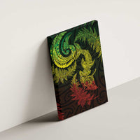 New Zealand Sea Animals with Maori Tribal Tattoo Canvas Wall Art Shark Manta Ray with Silver Fern Reggae