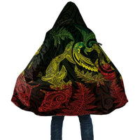 New Zealand Sea Animals with Maori Tribal Tattoo Cloak Shark Manta Ray with Silver Fern Reggae