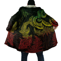 New Zealand Sea Animals with Maori Tribal Tattoo Cloak Shark Manta Ray with Silver Fern Reggae