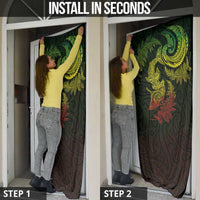 New Zealand Sea Animals with Maori Tribal Tattoo Door Cover Shark Manta Ray with Silver Fern Reggae LT03 - Polynesian Pride