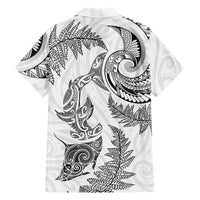 New Zealand Sea Animals with Maori Tribal Tattoo Family Matching Tank Maxi Dress and Hawaiian Shirt Shark Manta Ray with Silver Fern White LT03 - Polynesian Pride
