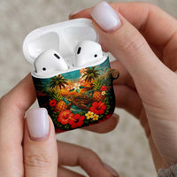 Hawaiian Turtles on Beach AirPods Case with Pineapple Tropical Plant and Lei LT03 - Polynesian Pride