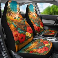 Hawaiian Turtles on Beach Car Seat Cover with Pineapple Tropical Plant and Lei LT03 - Polynesian Pride