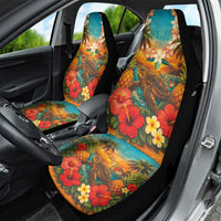 Hawaiian Turtles on Beach Car Seat Cover with Pineapple Tropical Plant and Lei LT03 - Polynesian Pride