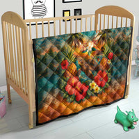 Hawaiian Turtles on Beach Quilt with Pineapple Tropical Plant and Lei