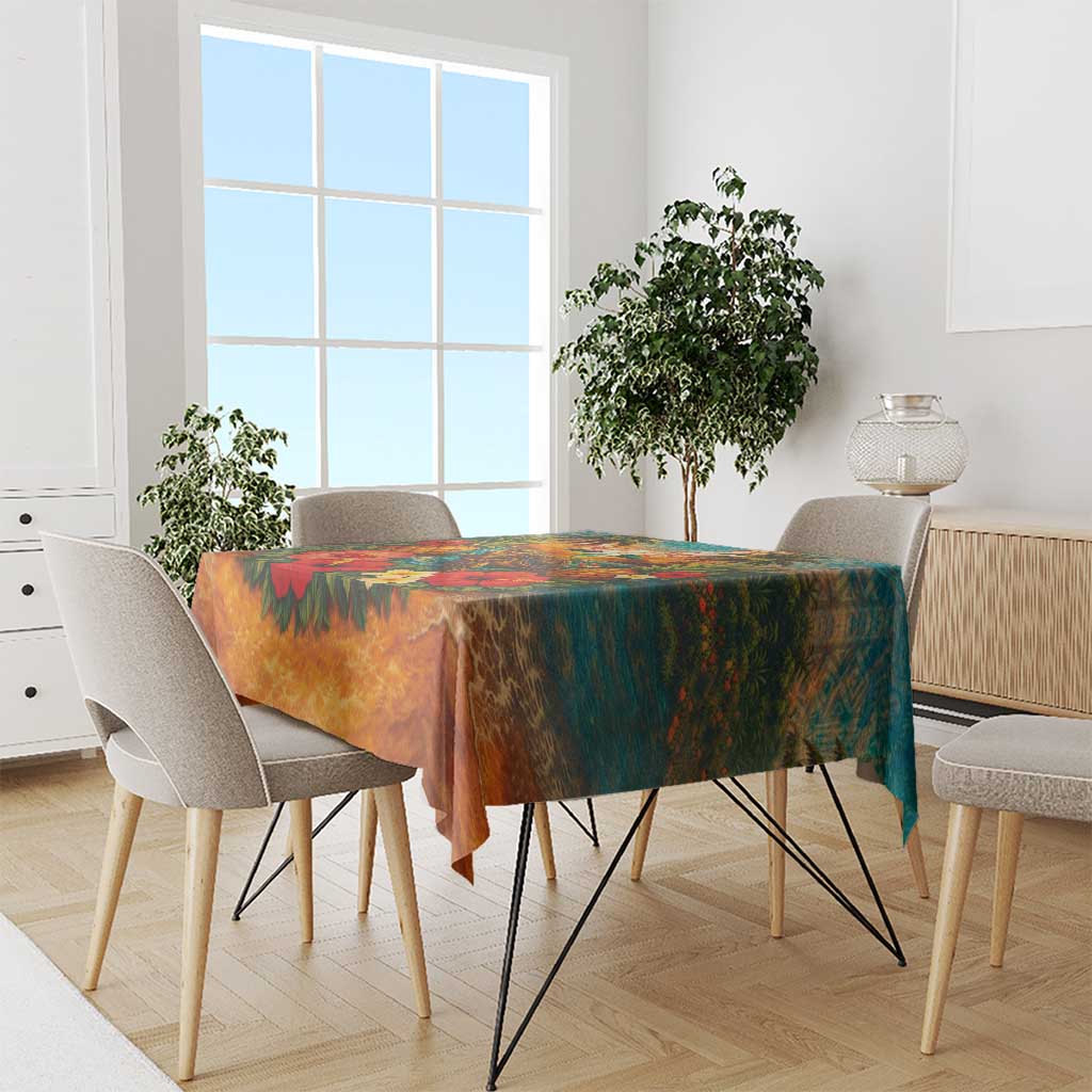 Hawaiian Turtles on Beach Tablecloth with Pineapple Tropical Plant and Lei LT03 - Polynesian Pride