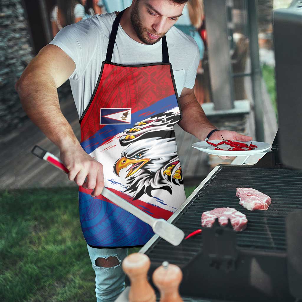 American Samoa Flag Day Apron Polynesian Art Geometric with Flag Brush Style